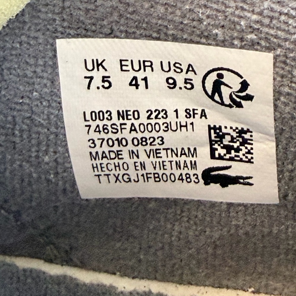 Lacoste Women's L003 Neo Sneakers in white and Light pink, size 9.5 - Picture 8 of 10